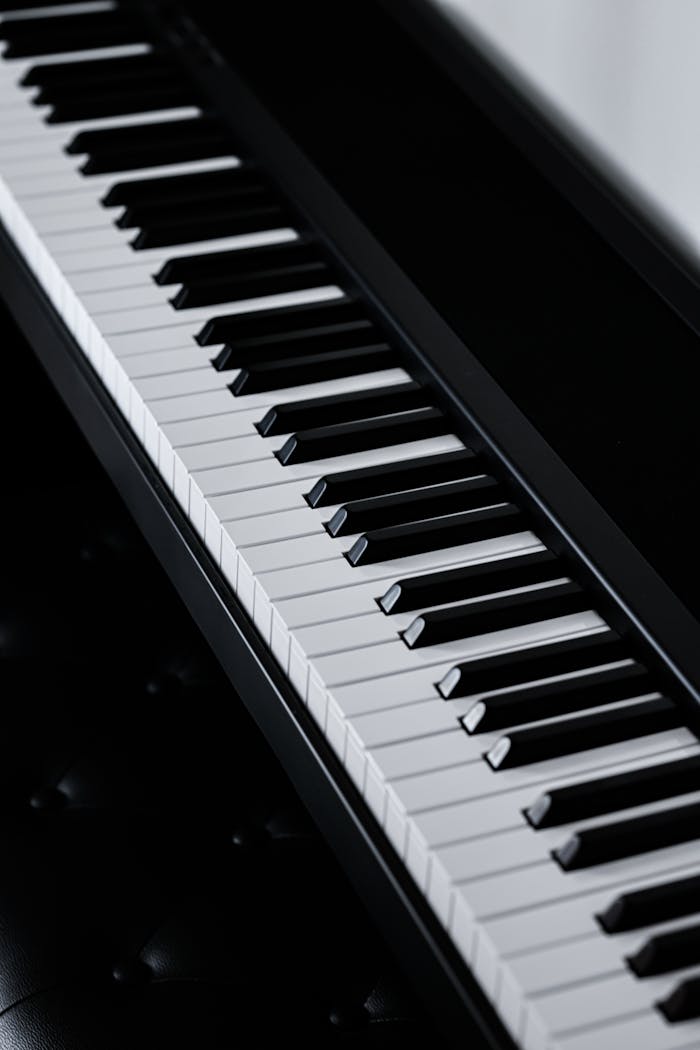 A High Angle Shot of an Electric Piano